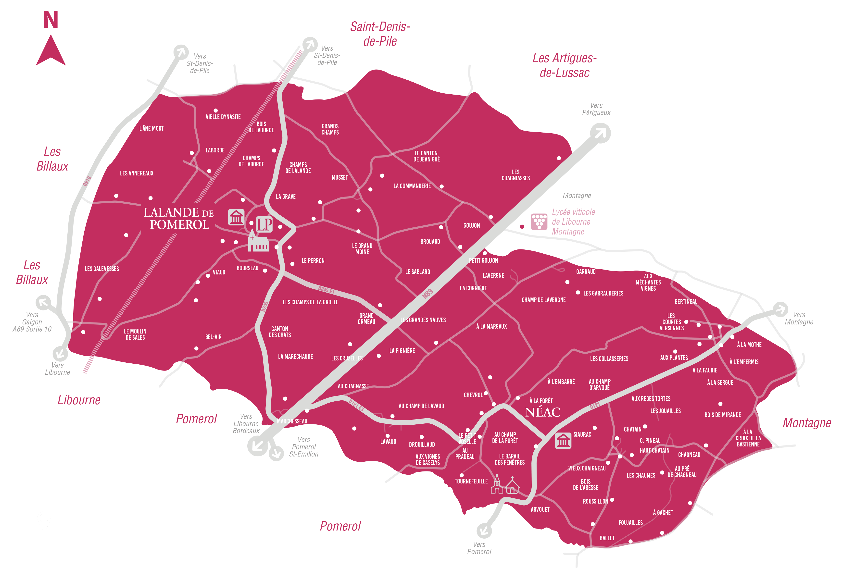 map lalande de pomerol