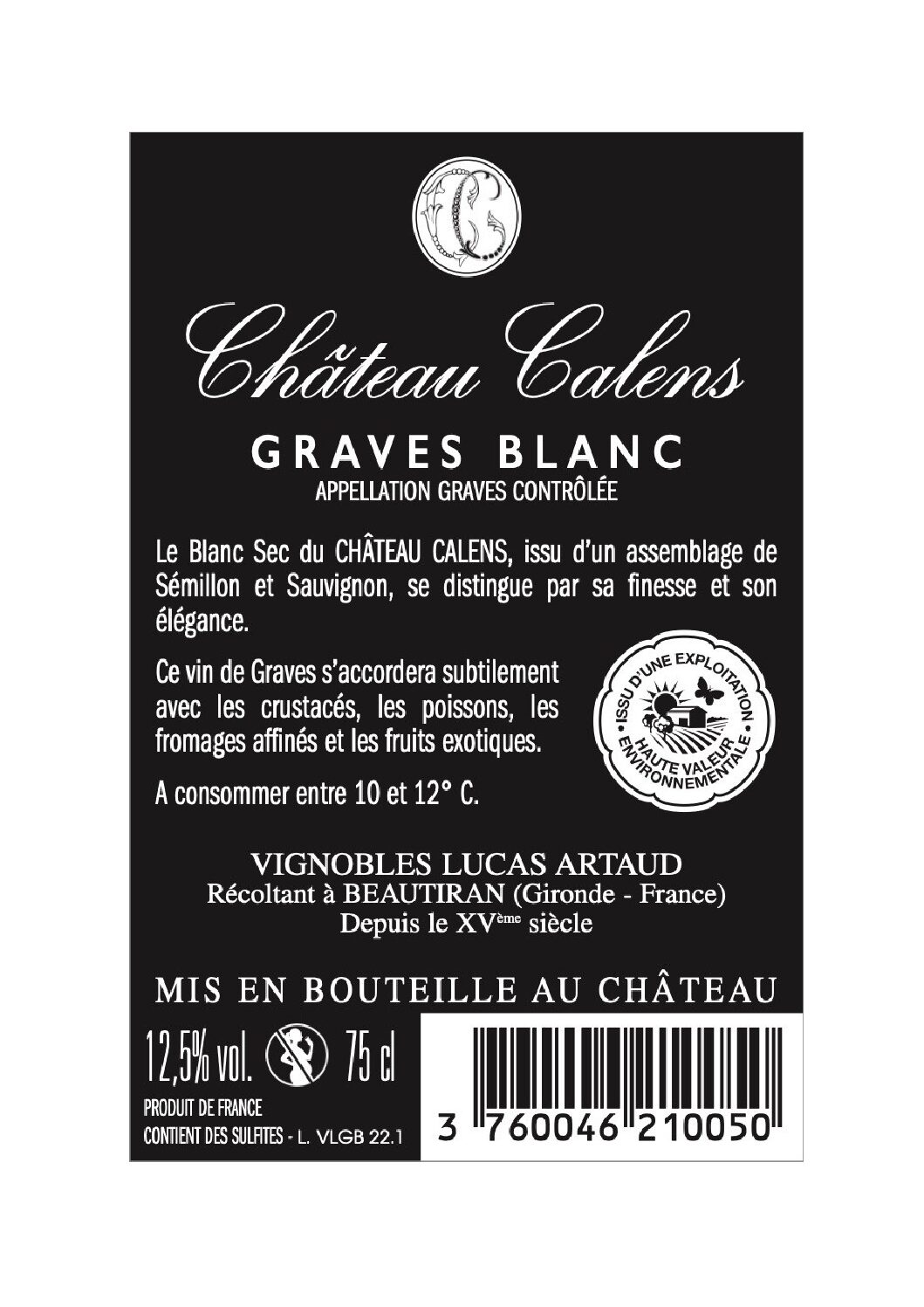 Château Calens - Graves Blanc sec 2023 – Image 2
