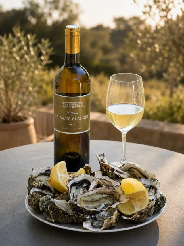 🤍🍷 La Dame Blanche  L’été, les plaisirs les plus simples sont souvent les meilleurs.  Quelques huîtres, un verre de La Dame Blanche… et un accord tout en fraîcheur grâce à ses notes d’agrumes et de fruits blancs ✨  // 🤍🍷 La Dame Blanche  Summer is all about enjoying life’s simple pleasures.  Fresh oysters, a glass of La Dame Blanche… a beautifully refreshing pairing, enhanced by its citrus and white fruit aromas ✨  #vinblanc #huitres #accordmetsetvins #winelover #frenchwine Été citron