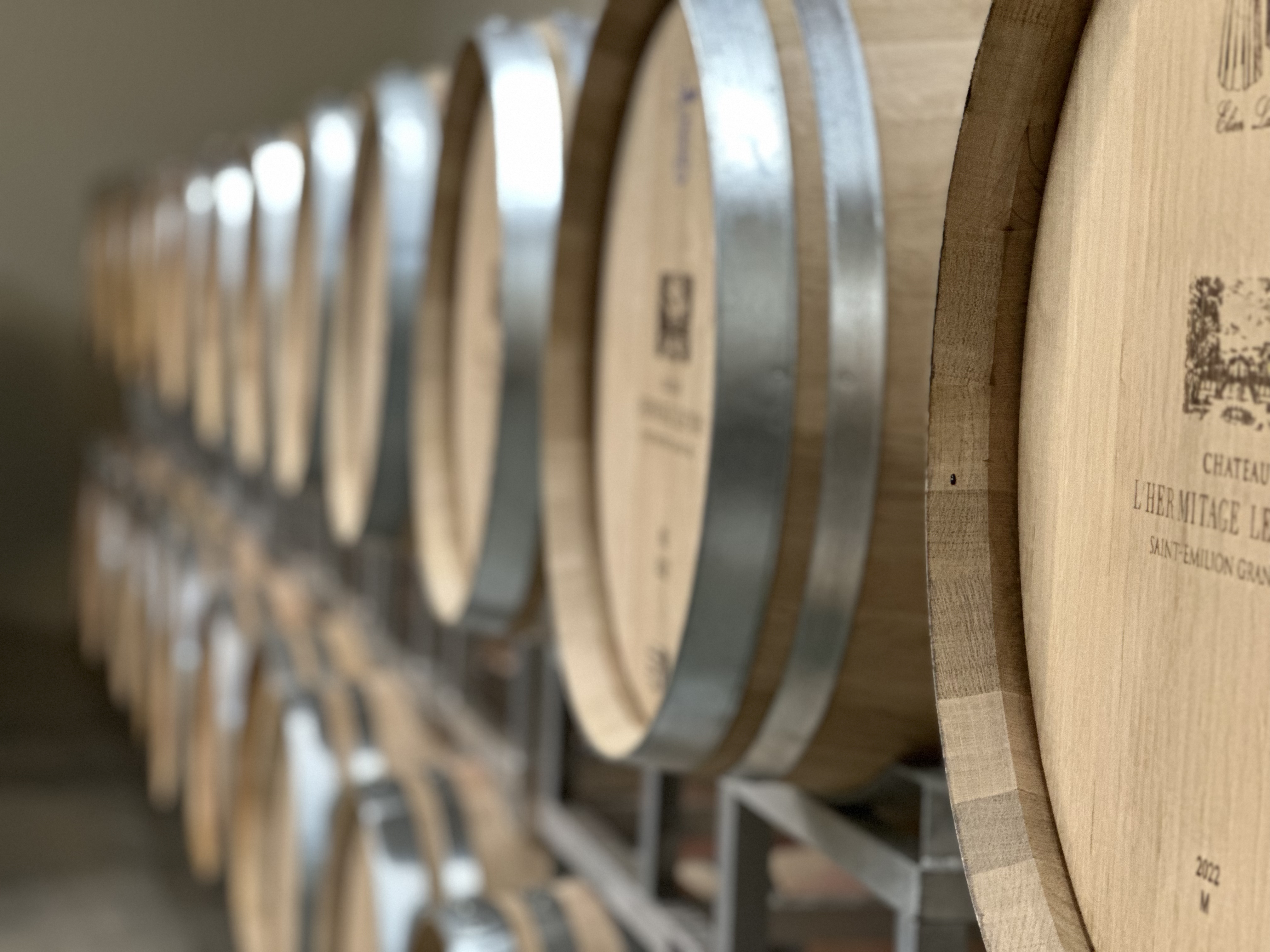 Wine cellar with barrels