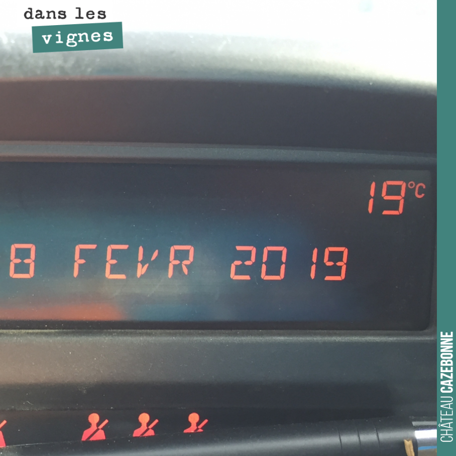 19.c en plein après midi hier.
Le printemps aurait il décidé de pointer son nez plus tôt que prévu ?
Le climat ne va pas bien. Les maladies de la vigne risquent d’être compliquées à juguler cette a...