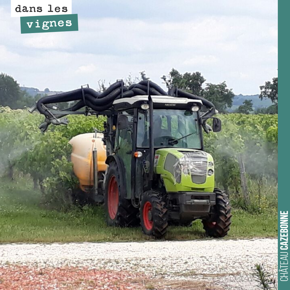 Traitement de cuivre en urgence ce matin. On sauve ce que l’on peut. On met 600g de cuivre / hectare, une dose largement supérieure à ce que l’on met d’habitude. Mais là, on n’a pas le choix. Il fa...