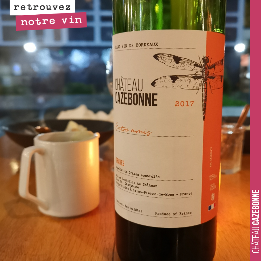 Le château Cazebonne, cuvée Entre amis 2017, est désormais vendu à la table de 750g. On en est très fier. Venez le goûter Porte de Versailles ou dans le restaurant d’Eragny. J’animerai prochainemen...