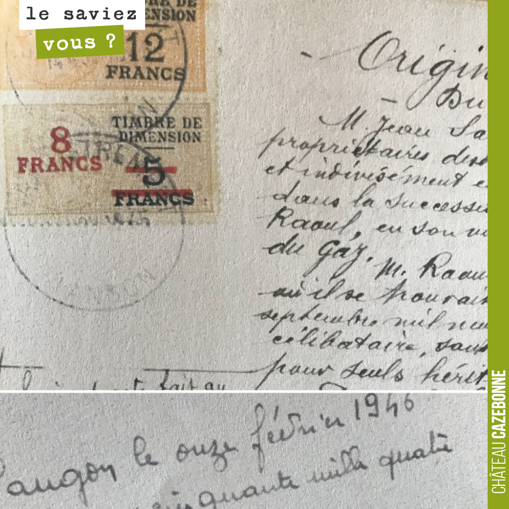 Les actes notariés étaient de véritables œuvres d’art, il y a encore 50 ans. Ici, un vieil acte sur une de nos parcelles, datant de 1946 !