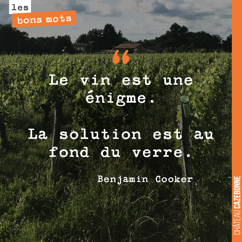 Le vin est une énigme. La solution est au fond du verre.