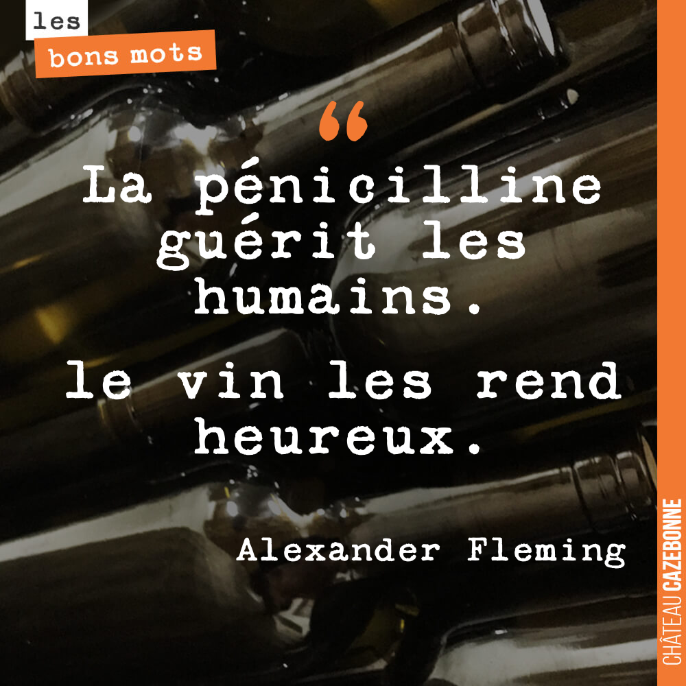 La pénicilline guérit les humains. le vin les rend heureux.