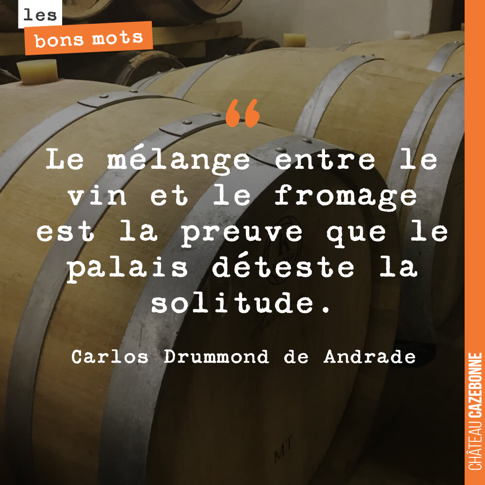 Le mélange entre le vin et le fromage est la preuve que le palais déteste la solitude.