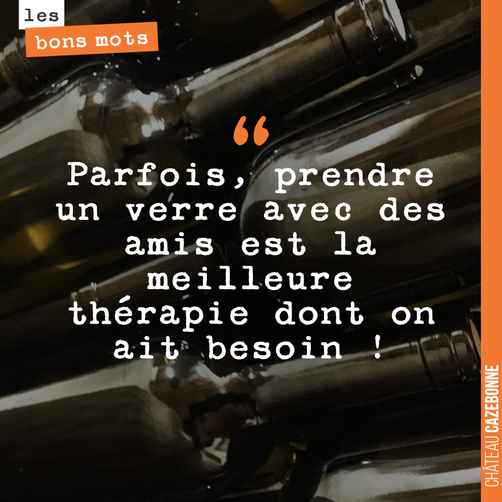 Parfois, prendre un verre avec des amis est la meilleure thérapie dont on ait besoin !