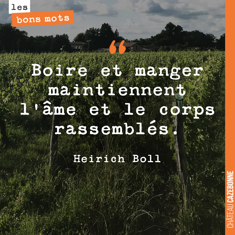 Boire et manger maintiennent l'âme et le corps rassemblés.
