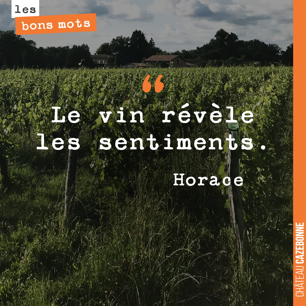 Le vin révèle les sentiments.