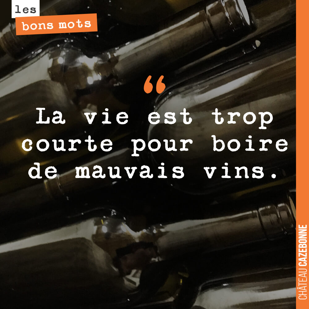 La vie est trop courte pour boire de mauvais vins