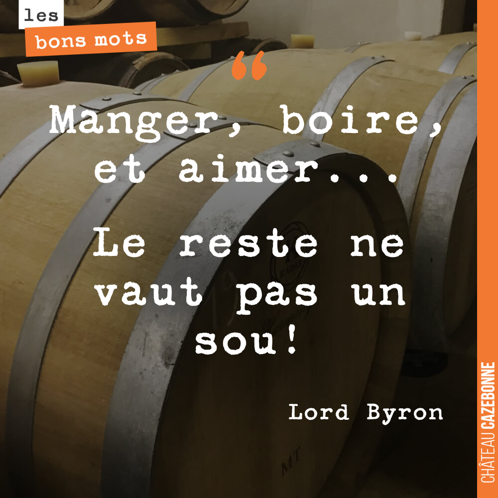 Manger, boire, et aimer... Le reste ne vaut pas un sou!