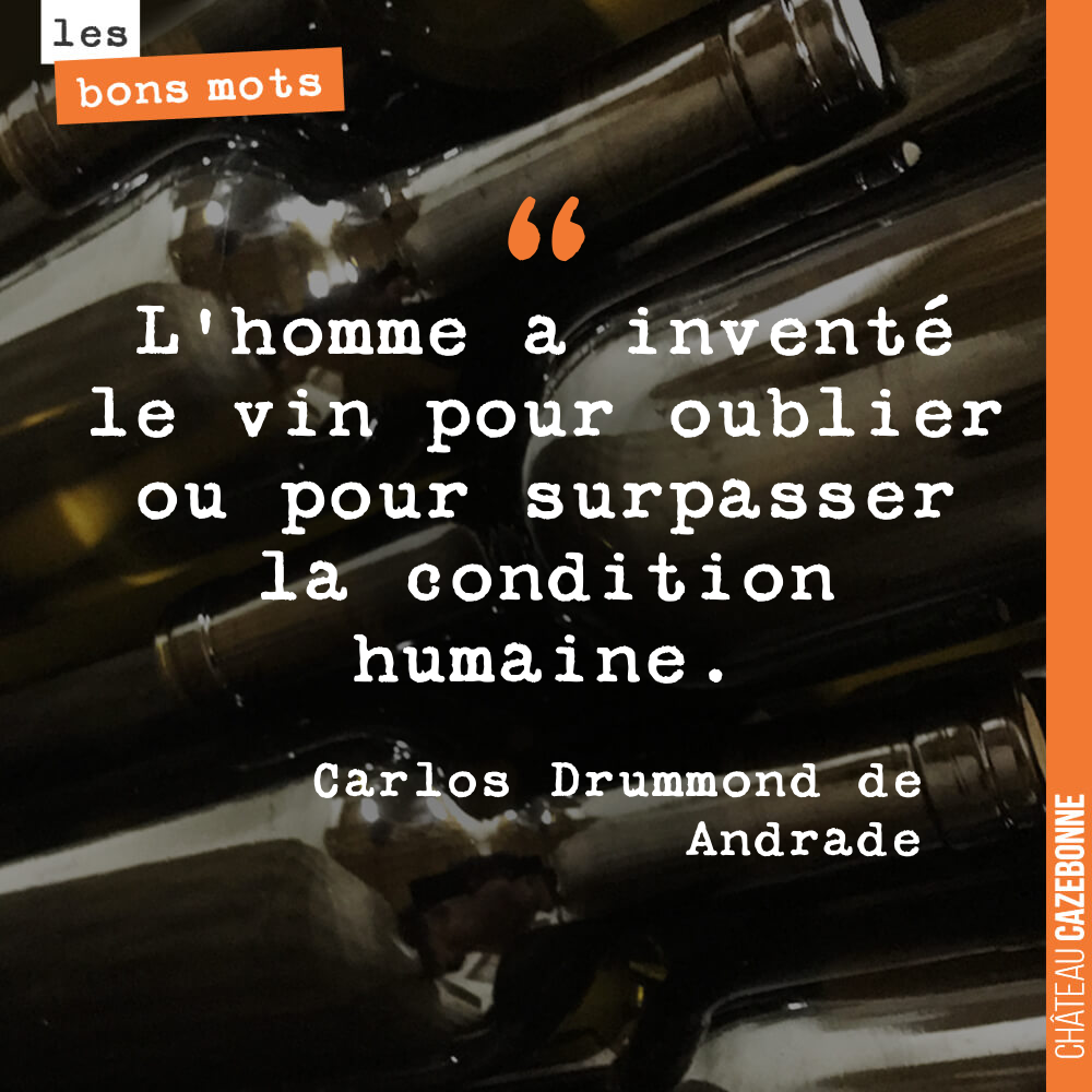 L'homme a inventé le vin pour oublier ou pour surpasser la condition humaine.