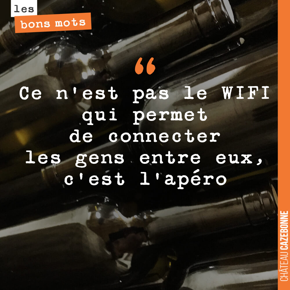 Ce n'est pas le WIFI qui permet de connecter les gens entre eux, c'est l'apéro