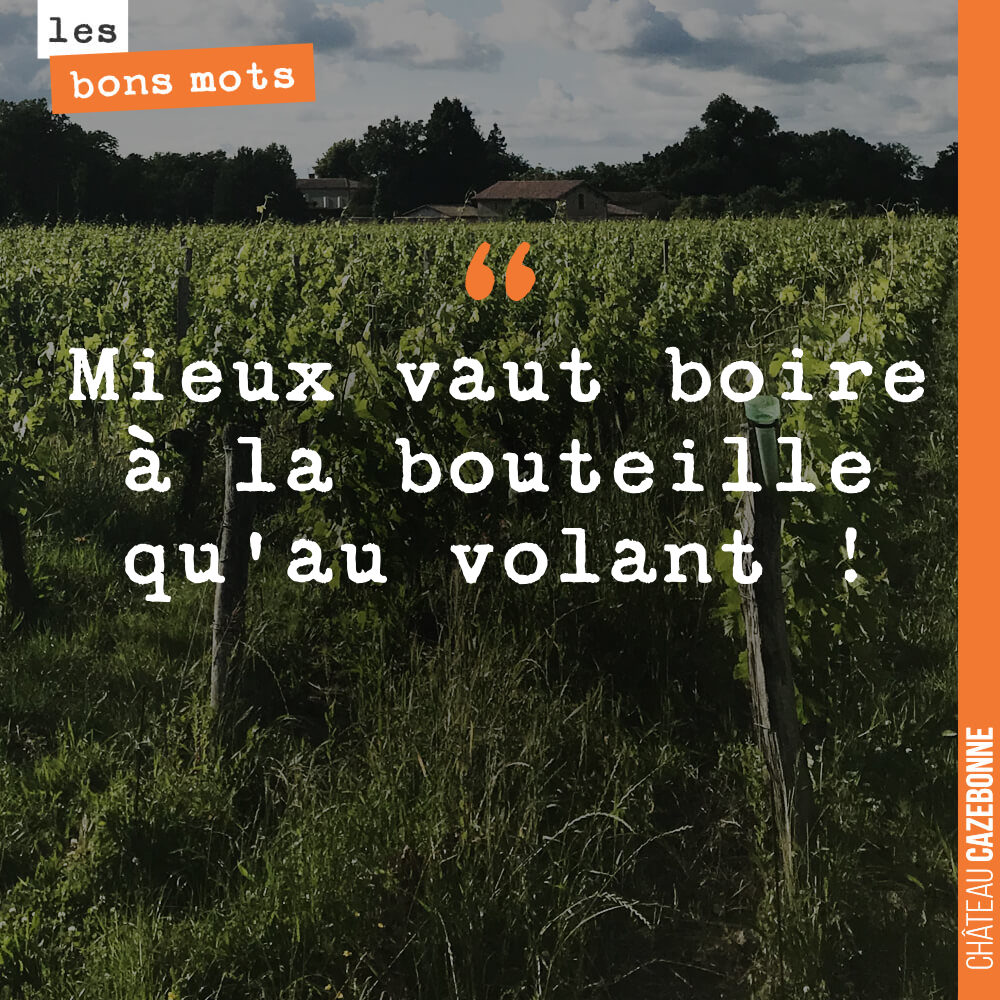 Mieux vaut boire à la bouteille qu'au volant !