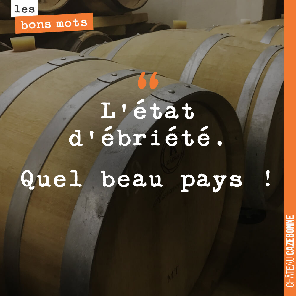 L'état d'ébriété. Quel beau pays !