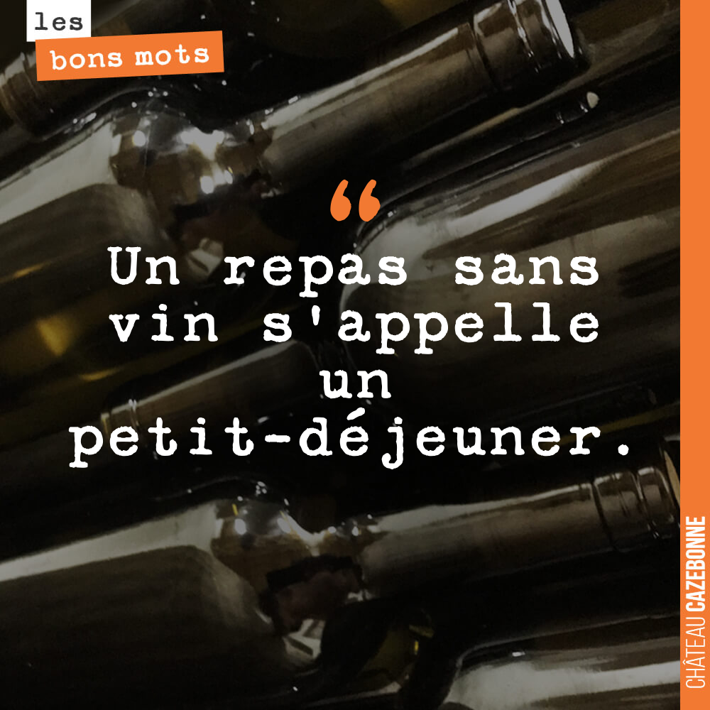 Un repas sans vin s'appelle un petit-déjeuner.