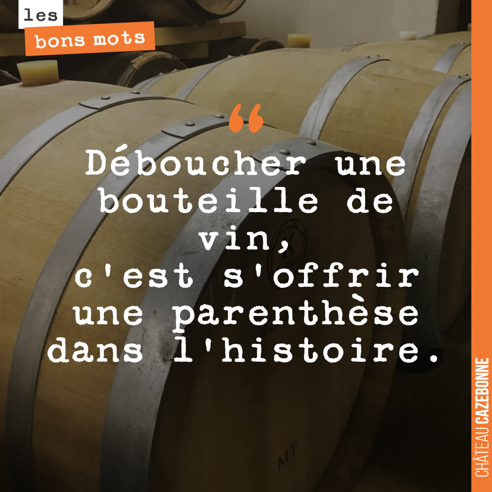 Déboucher une bouteille de vin, c'est s'offrir une parenthèse dans l'histoire.
