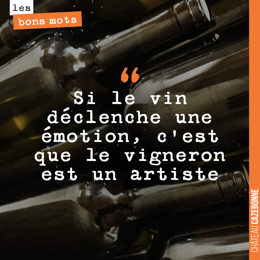 Si le vin déclenche une émotion, c'est que le vigneron est un artiste