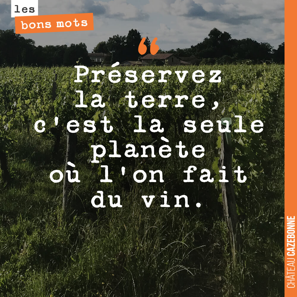 Préservez la terre, c'est la seule planète où l'on fait du vin.