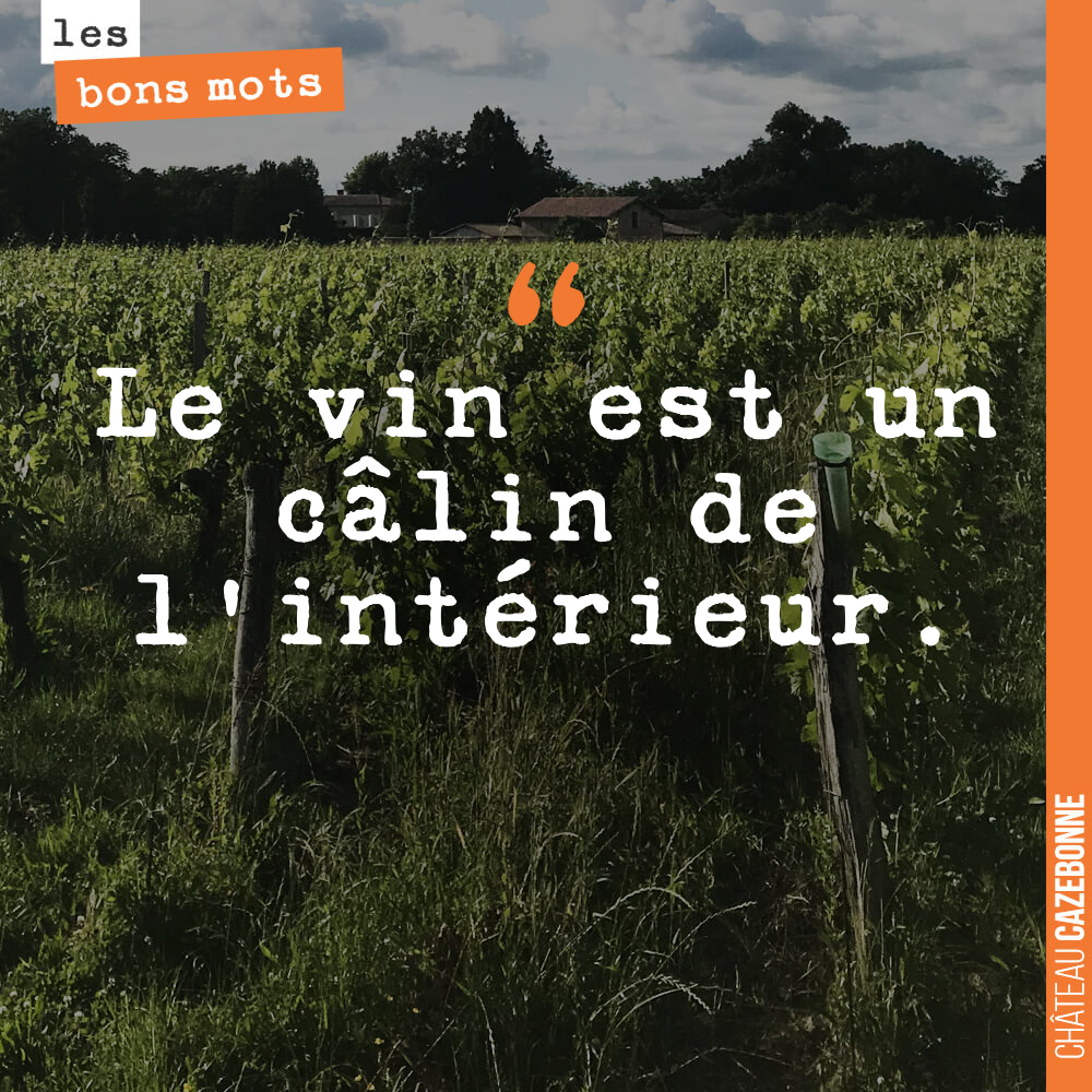 Le vin est un câlin de l'intérieur.