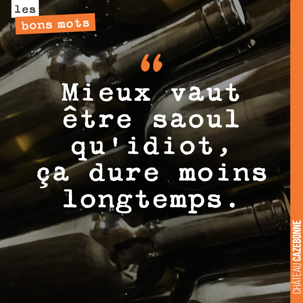 Mieux vaut être saoul qu'idiot, ça dure moins longtemps.