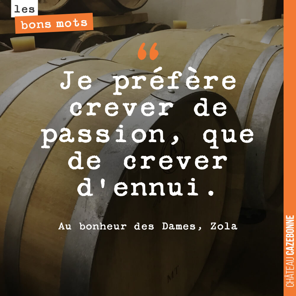 Je préfère crever de passion, que de crever d'ennui.