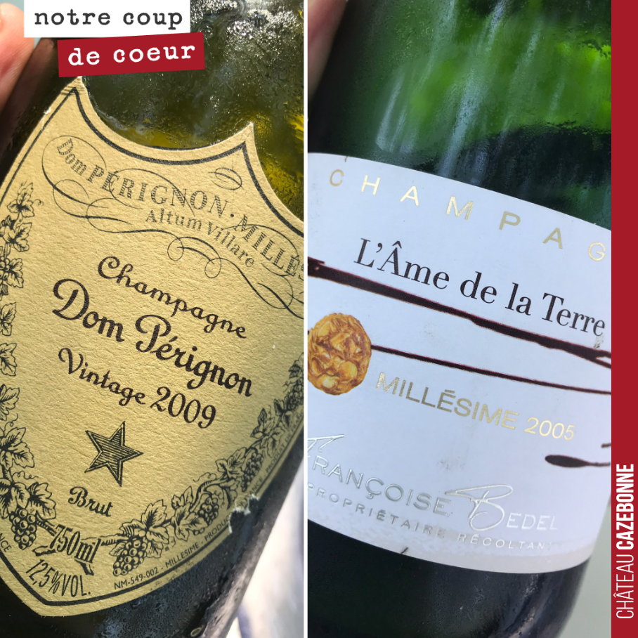À votre avis, qui gagne le match ?
Dom Perignon 2009 ou Françoise Bedel 2005 ?
Merci Francis de nous avoir apporté ces deux magnifiques bouteilles de Champagne !
