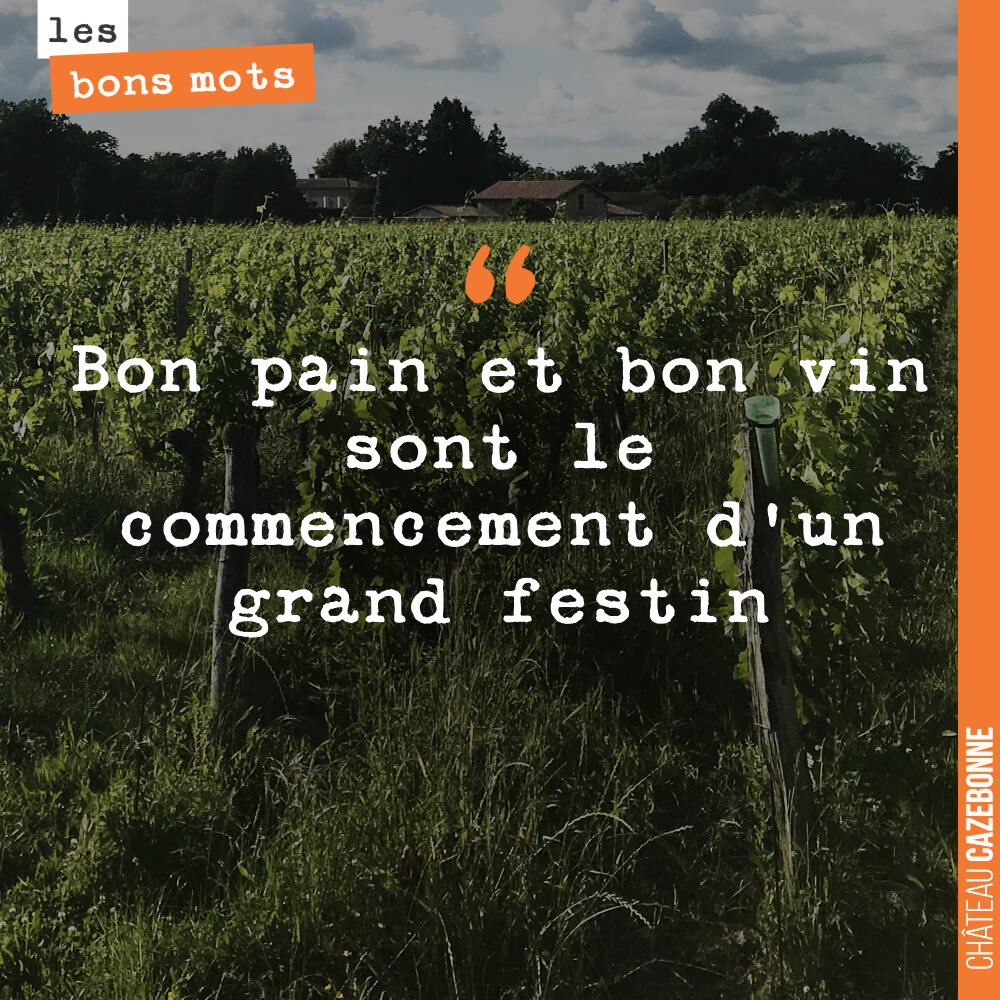 Bon pain et bon vin sont le commencement d'un grand festin