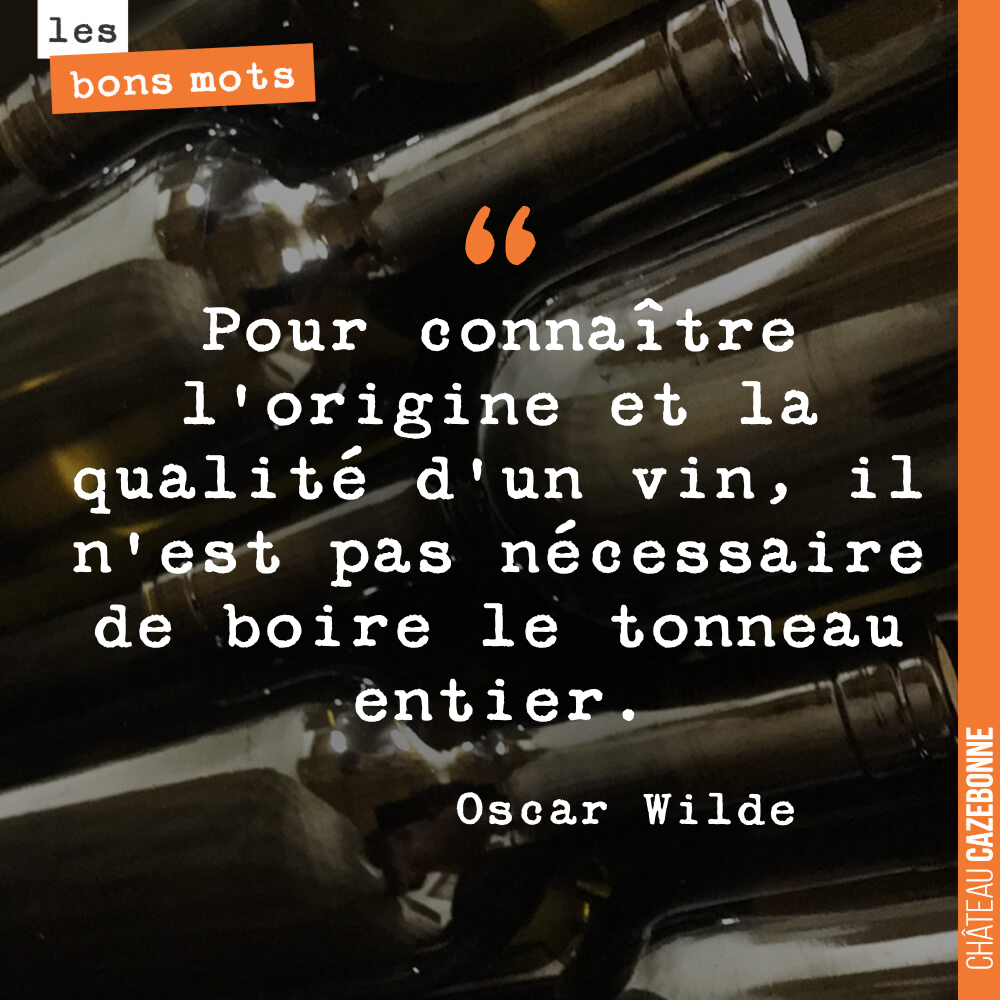 Pour connaître l'origine et la qualité d'un vin, il n'est pas nécessaire de boire le tonneau entier.