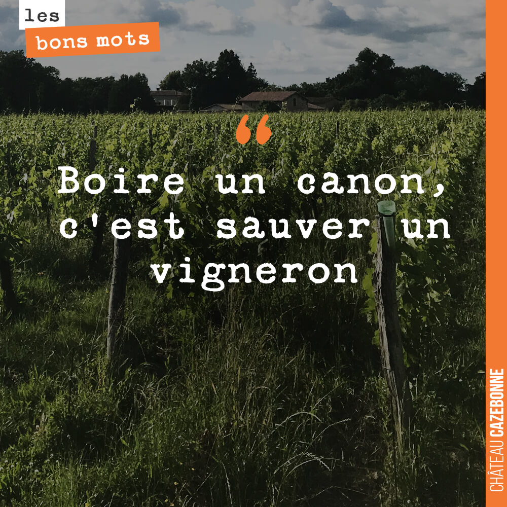 Boire un canon, c'est sauver un vigneron