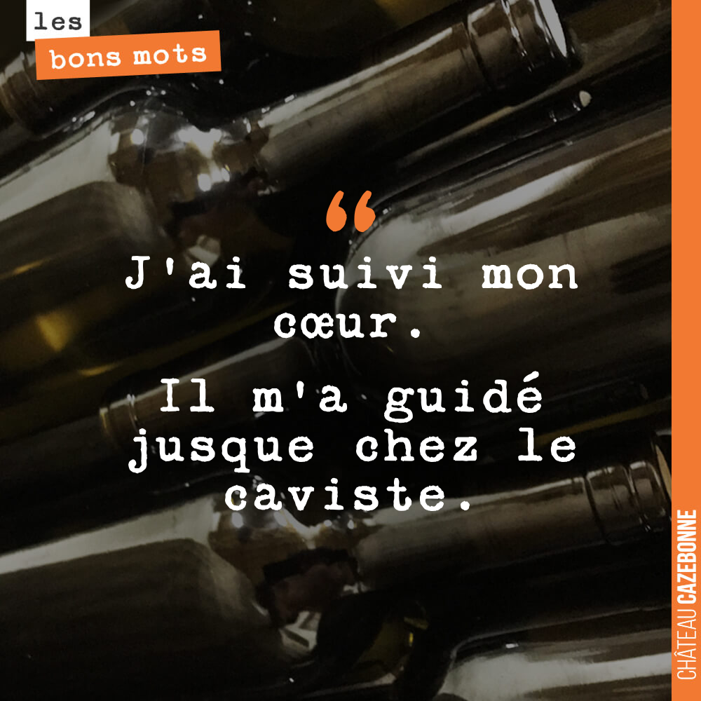 J'ai suivi mon cœur. Il m'a guidé jusque chez le caviste.