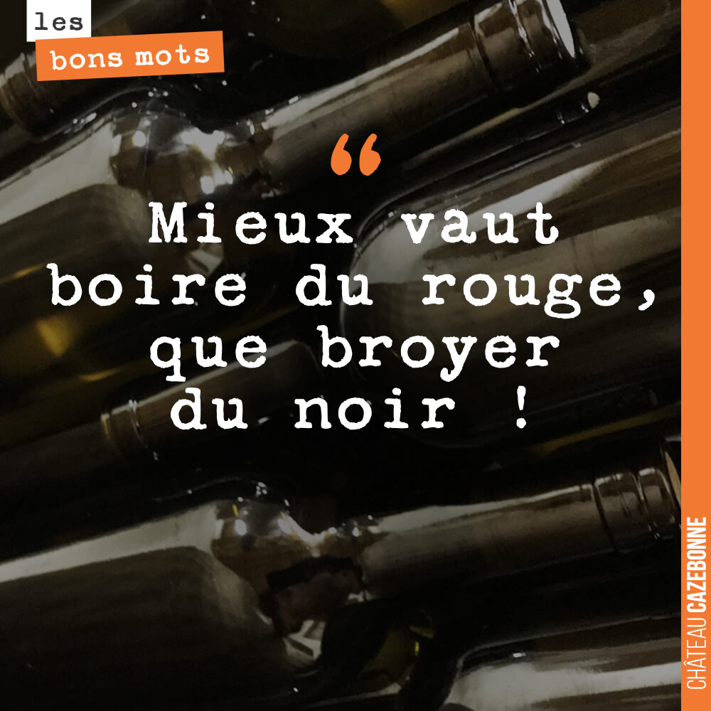 Mieux vaut boire du rouge, que broyer du noir !