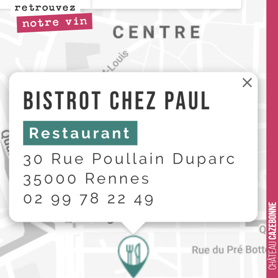 Vous pouvez désormais goûter nos vins dans cette très belle adresse à Rennes.
On en est très fier.