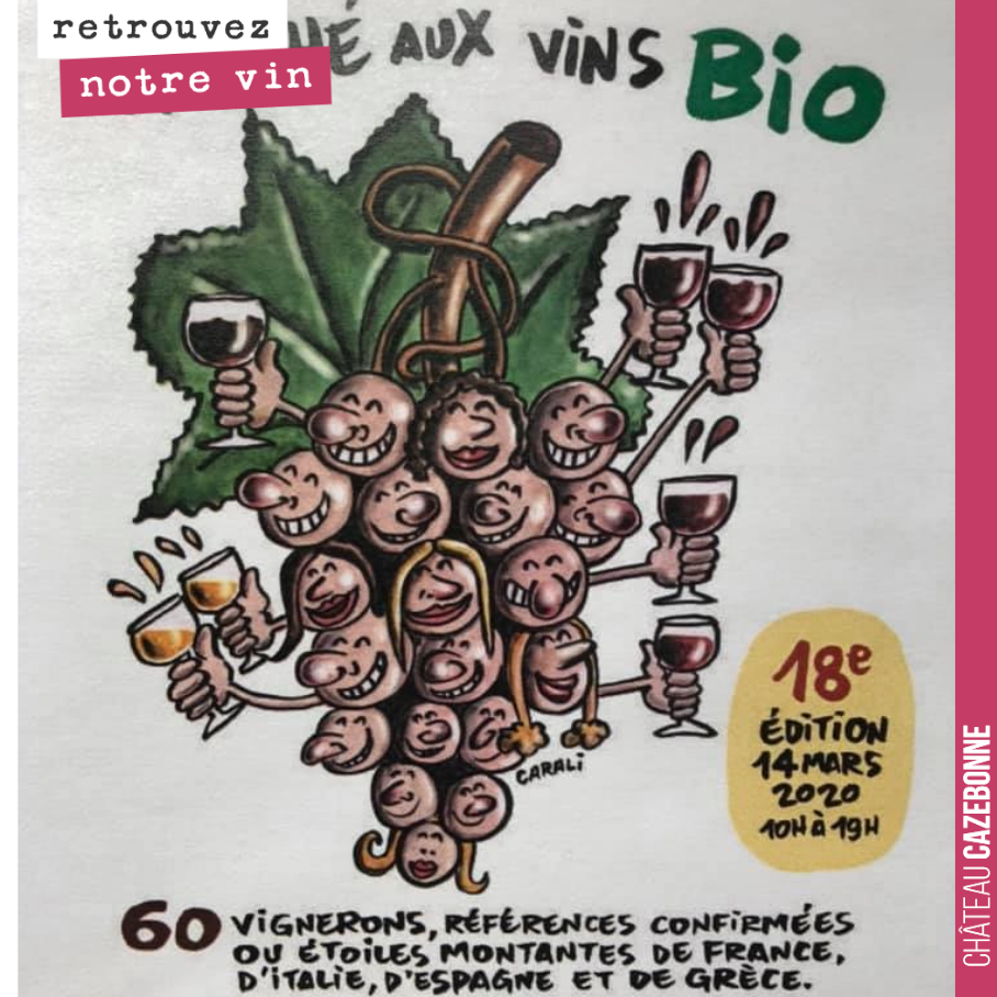 Nous sommes très heureux de vous annoncer que nous serons présent au Salon des Vins Bio de Montreuil, samedi 14 mars pour vous faire déguster l’ensemble de nos cuvées mises en bouteille ou en deven...