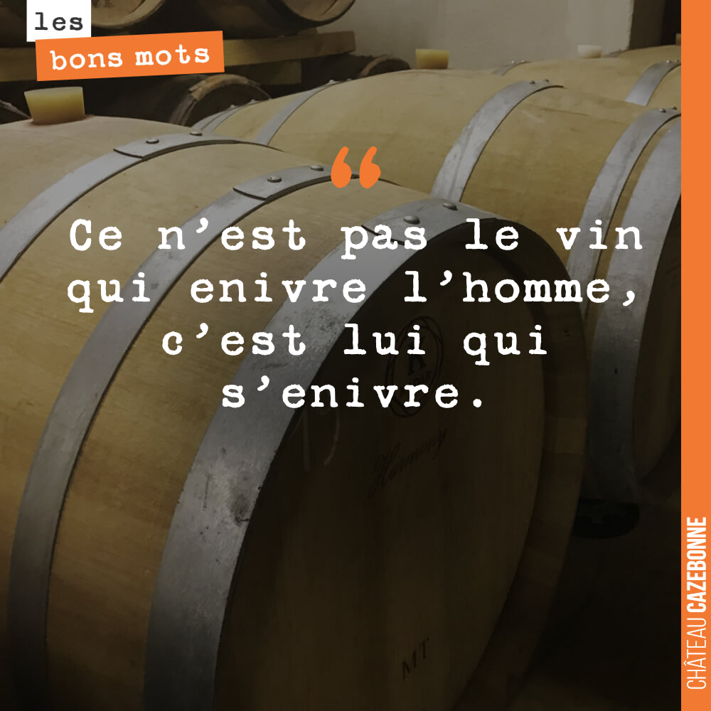 Ce n'est pas le vin qui enivre l'homme, c'est lui qui s'enivre.