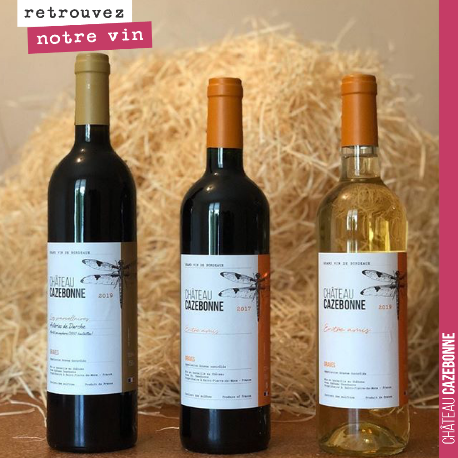 Entre amis en rouge et en blanc.
Les parcellaires - Merlot en amphore sur notre îlot de Darche et ses calcaires à astéries.
Notre gamme se dessine peu à peu. Elle sera complète en 2021 avec Le gr...