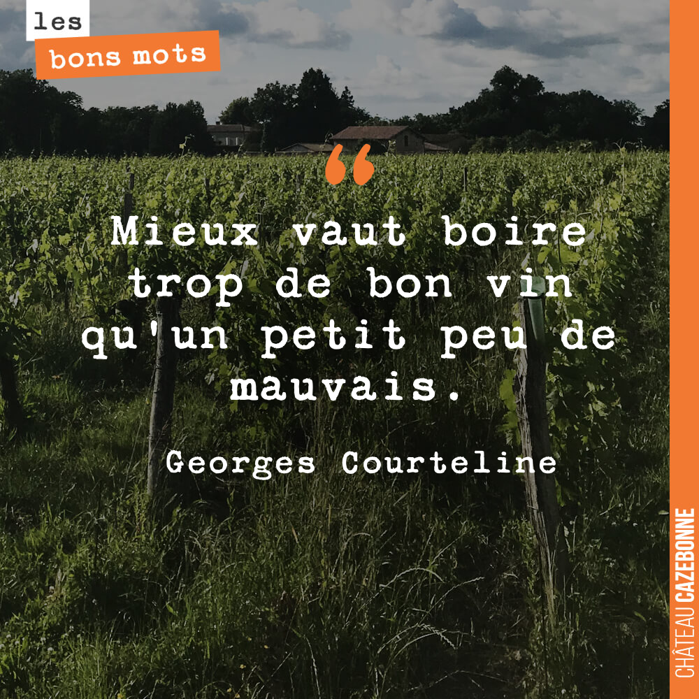 Mieux vaut boire trop de bon vin qu'un petit peu de mauvais.