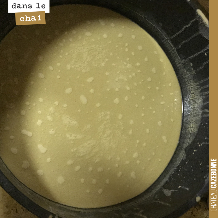 On isole les lies après soutirage des amphores de Peyrous qui ont fini leur fermentation.
Ces lies vont nous servir à redynamiser les fermentations sur une autre amphore qui patine.
Rien ne se pe...
