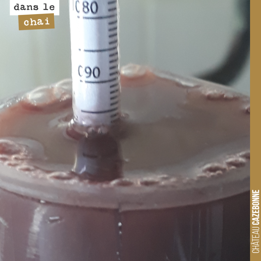 Il ne manque pas de degré notre cabernet sauvignon vendangé ce matin sur notre terroir de Peyron !
Presque 1100 de densité, ce qui nous amènera autour de 13,5 degrés d’alcool.
Et c’est très mûr e...