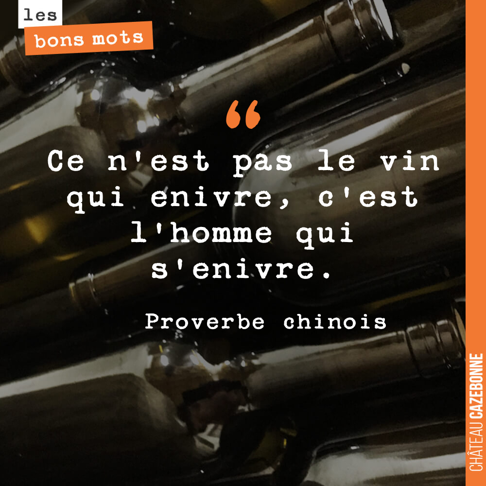 Ce n'est pas le vin qui enivre, c'est l'homme qui s'enivre.