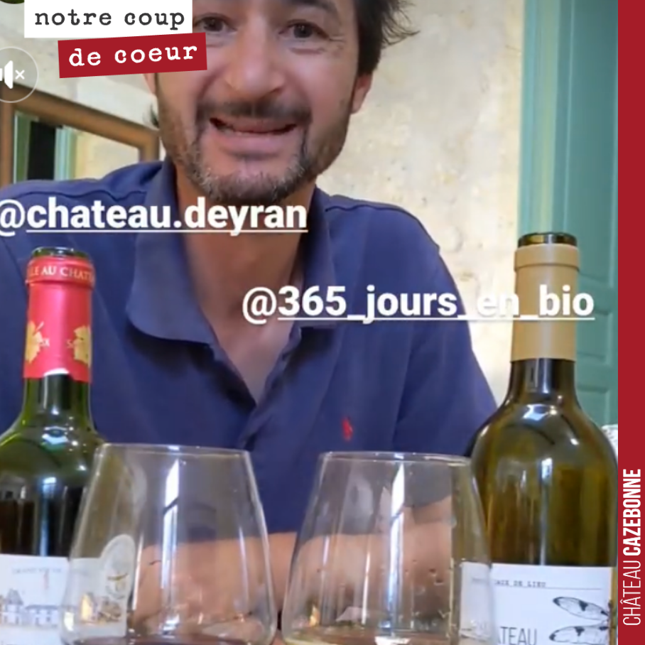 Saluons l’initiative de Pierre Cazeneuve du Château Paloumey, de boire local pendant le confinement. Il nous a appelé pour goûter nos vins. Nous avons fait un échange. Il goûte la notre sauvignon F...