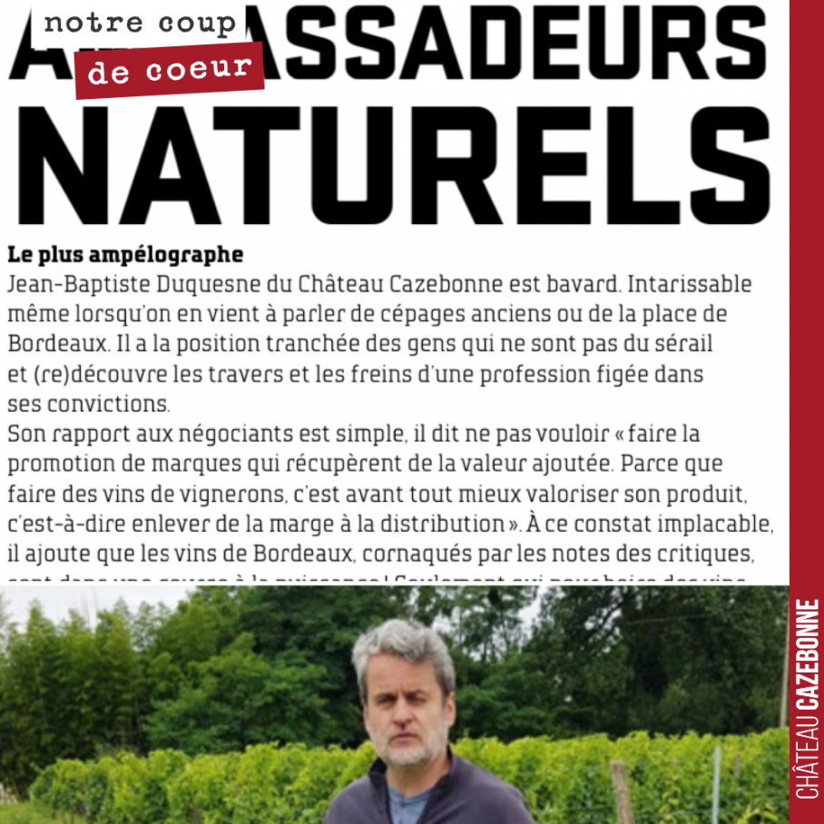 Sympathique article de Henry Clemens dans le magazine Junkpage sur ces vignerons de Graves qui innovent. Très fier que notre travail soit mis en avant au côté de celui de Vincent Quirac et de Vince...