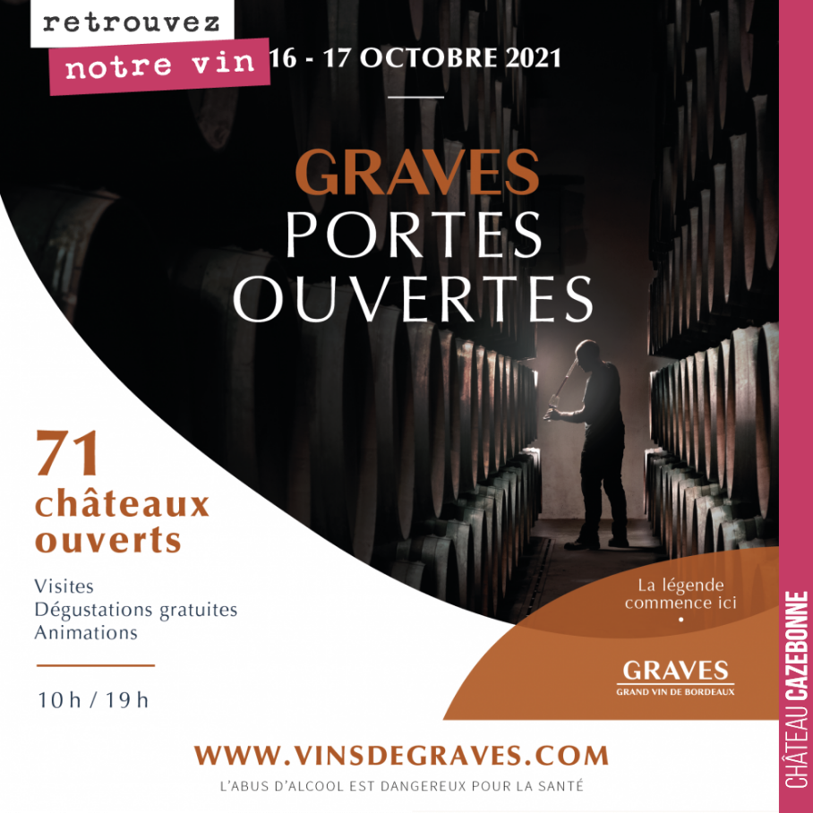 On vous accueille à Cazebonne les samedi 16 et dimanche 17 octobre.
Au programme :
- visite des vignes
- visite du chai
- dégustation de nos 10 cuvées dont en avant première nos premières cuvée...