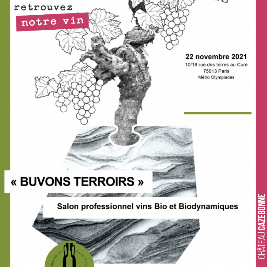 Amis professionnels du vin, venez goûter notre gamme complète, ce lundi, au salon Buvons Terroirs !
Horaire du salon : 10/18h (vous pouvez arriver à partir de 8 heure)
Le lieu 10/18 rue des T...