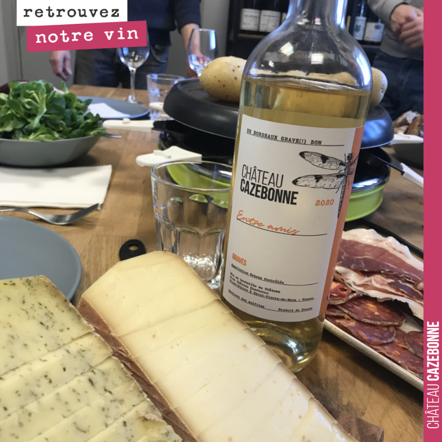 Toute l’équipe de Vinoptimo autour d’une raclette, avec du Cazebonne !
Merci de votre confiance.