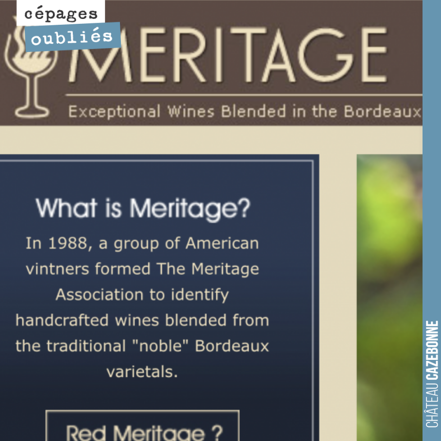 On est complètement fou !
En faisant quelques recherches sur Internet, je suis tombé sur ce site.
C’est une association de vignerons qui utilisent la marque Meritage.
Pour pouvoir revendiquer ...