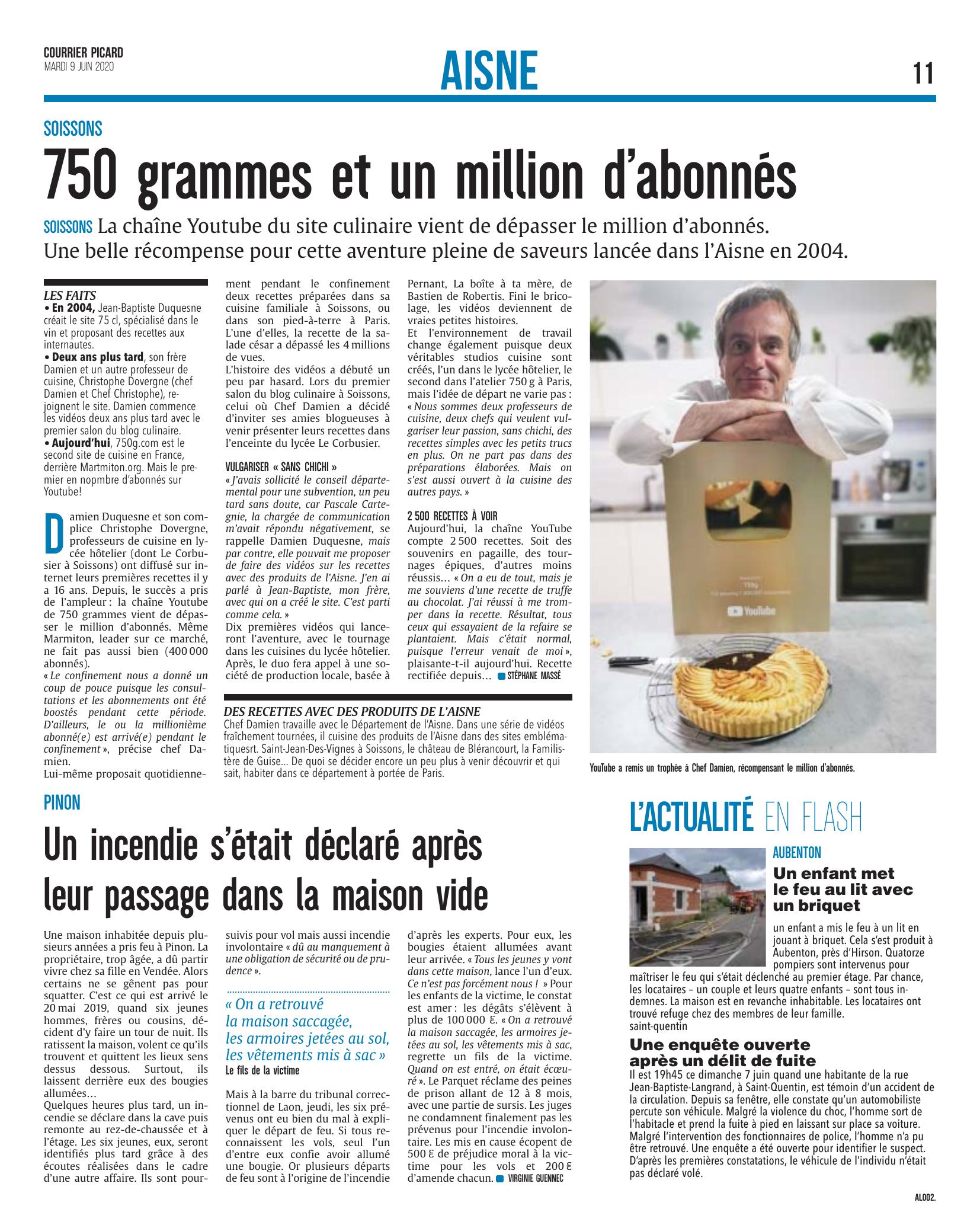 750 grammes et un million d’abonnés