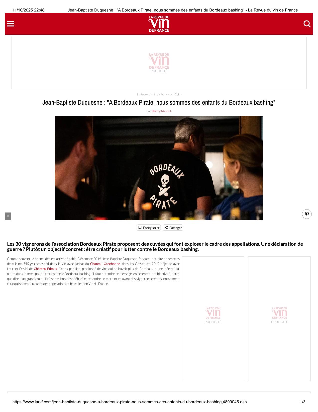 Jean-Baptiste Duquesne : "A Bordeaux Pirate, nous sommes des enfants du Bordeaux bashing"